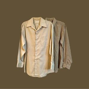 VAN HEUSEN, MENS LONG SLEEVE, SHIRTS. SIZE 15 1/2. SET/2